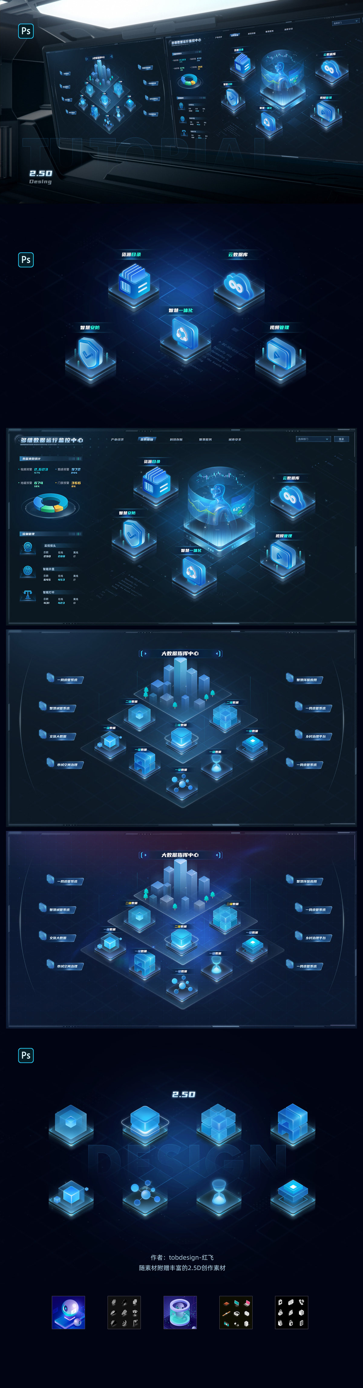 大屏数据指挥中心2.5d素材模型_293_查个毛